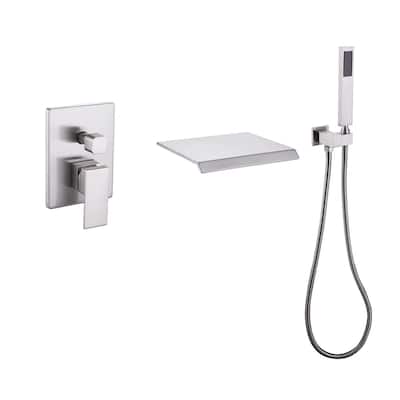 Single Handle Wall Mounted Roman Tub Faucet with Diverter and Handshower