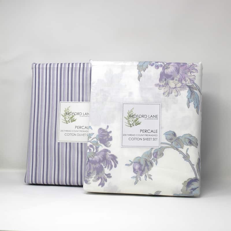 Floral Collection Percale Cotton Sheet Set