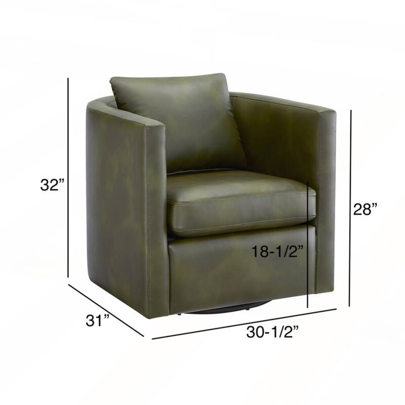 Faux Leather Swivel Barrel Chair
