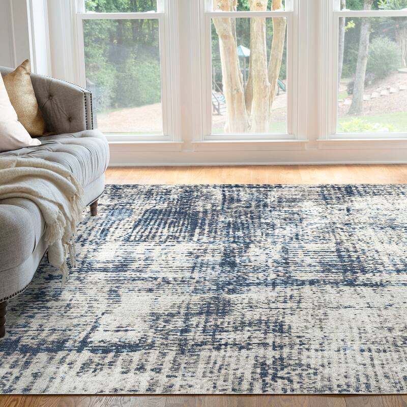 Piazza Modern & Contemporary Abstract Indoor Area Rug - 5'3'' x 7'3'' - Navy/Navy