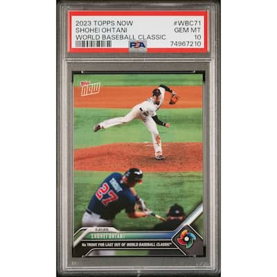 Shohei Ohtani 2023 Topps Now World Baseball Classic Card #WBC71 Graded PSA 10 - 8'6" x 11'6"