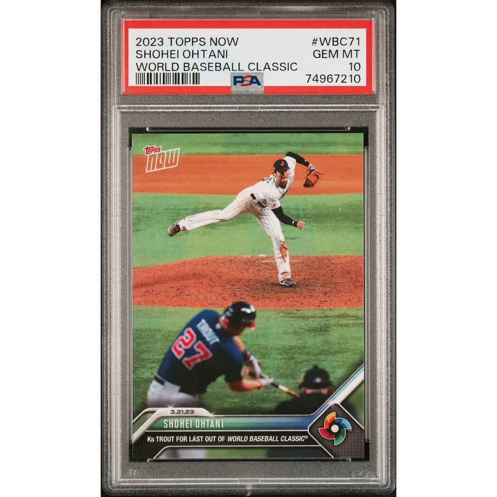 Shohei Ohtani 2023 Topps Now World Baseball Classic Card #WBC71 Graded PSA 10 - 8'6" x 11'6"