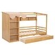 preview thumbnail 5 of 16, Twin Size House Bed Platform Bed Semi-Enclosed Design with Wardrobe and Shelf for Boys Girls, No Box Spring Needed, Natural