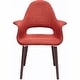 preview thumbnail 23 of 27, Retro Upholstered Dining Armchair w/ Walnut Legs Orange