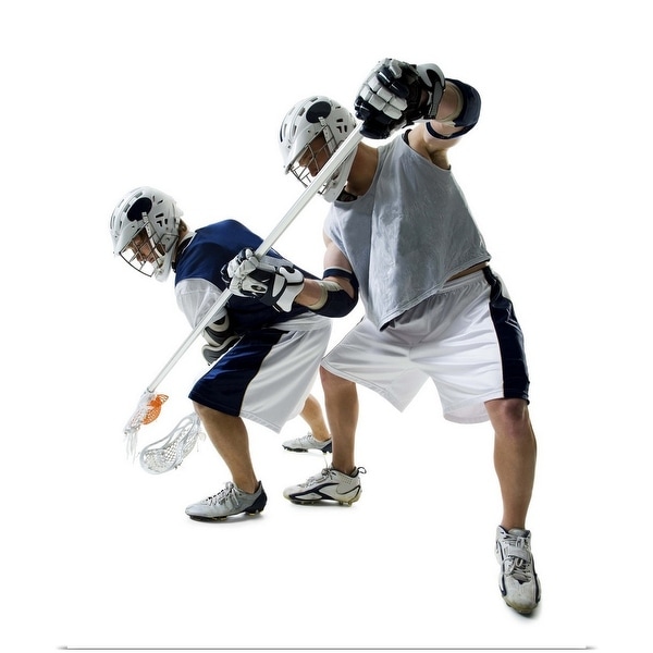 "Two young men playing lacrosse" Poster Print