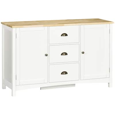 Retro Kitchen Buffet Cabinet,Coffee Bar Cabinet with 3 Drawers,Adjustable Shelves