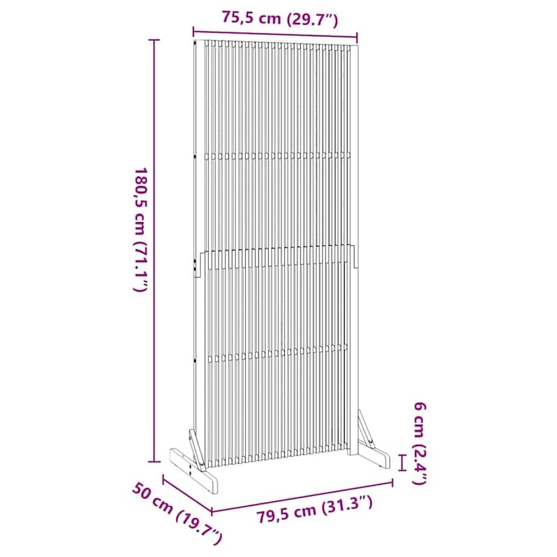 vidaXL Privacy Screen Indoor/Outdoor Solid Acacia Wood
