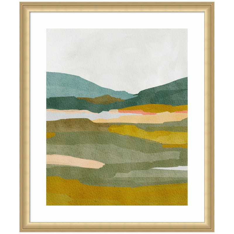 Kate and Laurel Framed Art Vibrant Abstract by Nikita Jariwala - 22x26 - Gold