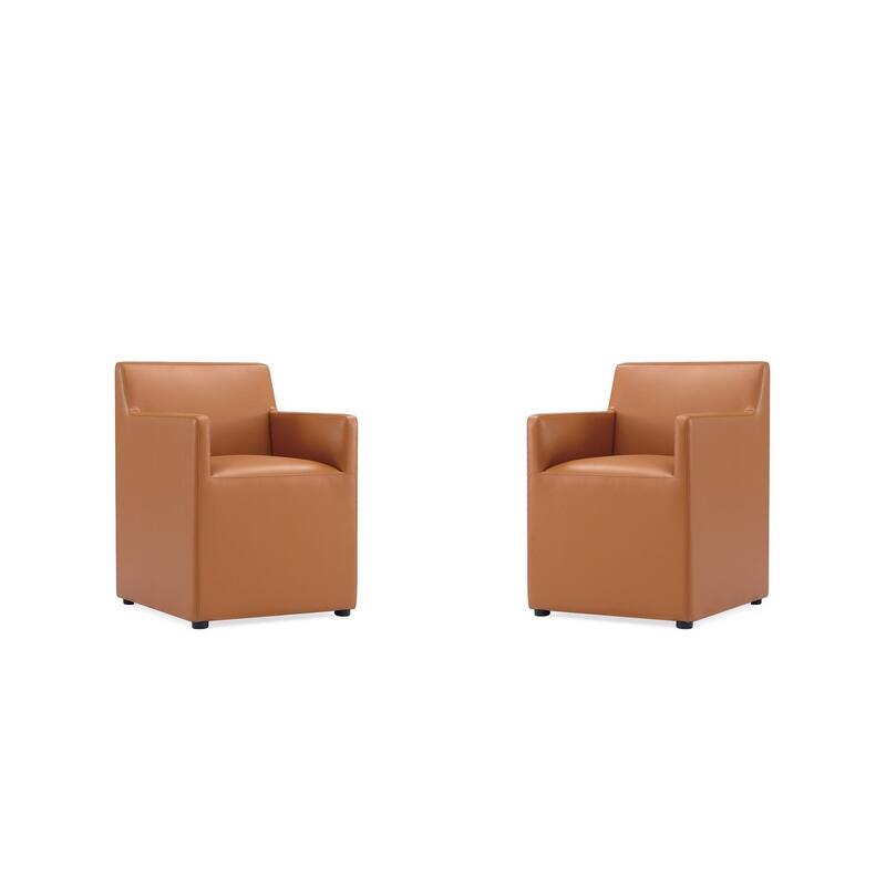 Manhattan Comfort Anna Modern Square Faux Leather Dining Armchair