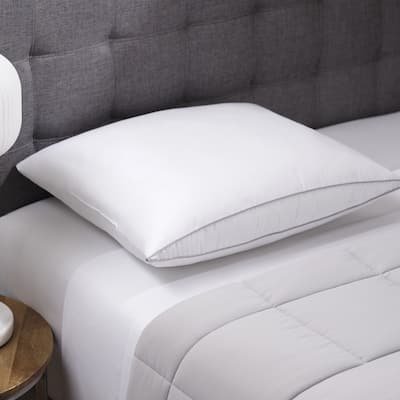 Sleep Style Back Sleeper Pillow with Oval Gusset on Long Side - White