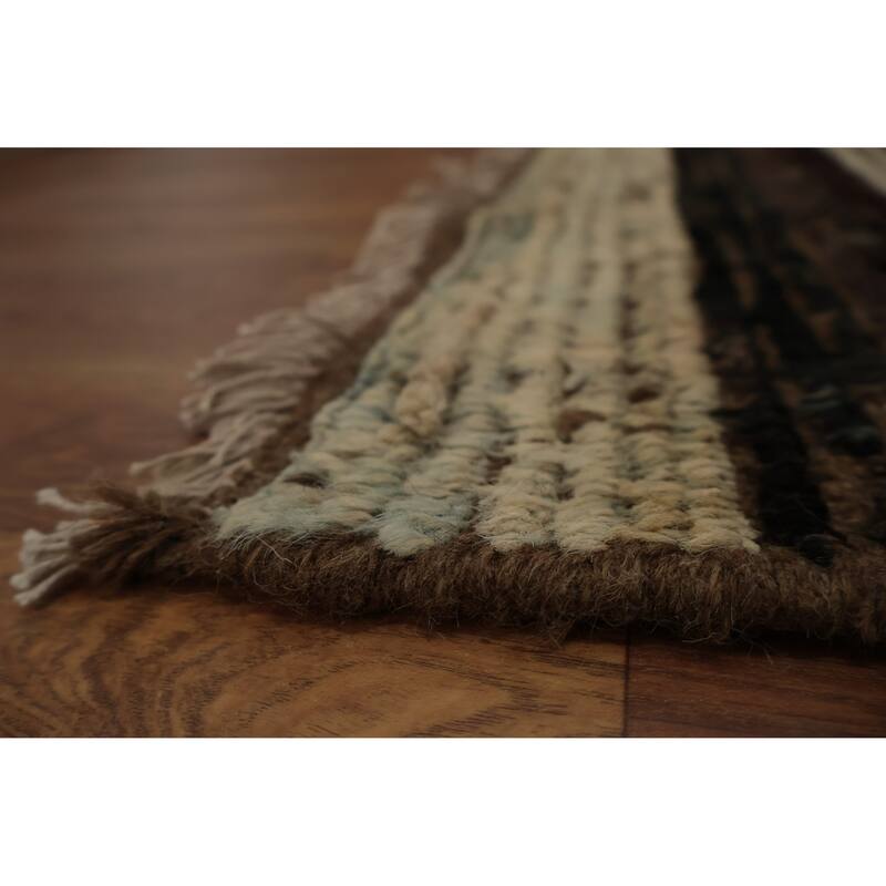 Hand Knotted Oriental 100% Wool Carpet Modern Tribal Beige & Ivories Moroccan Area Rug - 9' 10'' X 8' 0''