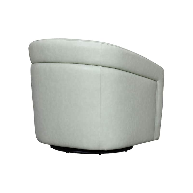 Desi Leather Swivel Barrel Arm Chair for Living Room