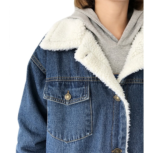 Warm jean jacket womens clearance