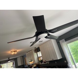 Details about   56-Inch Ceiling Fan 5 Blades Nickel LED Light Kit Remote 3 Color Temperature 