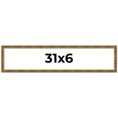 31x6 Frame Gold Solid Wood Picture Frame - Complete Modern Photo Frame