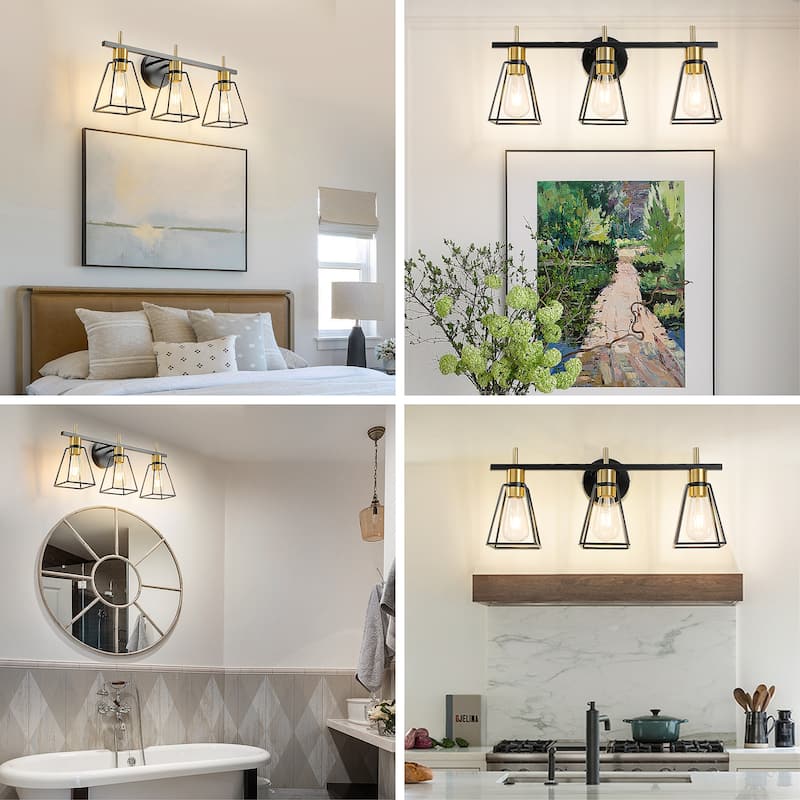 Dimmable Bathroom Vanity Light Over Mirror Wall Sconce for Bathroom - 3-Light