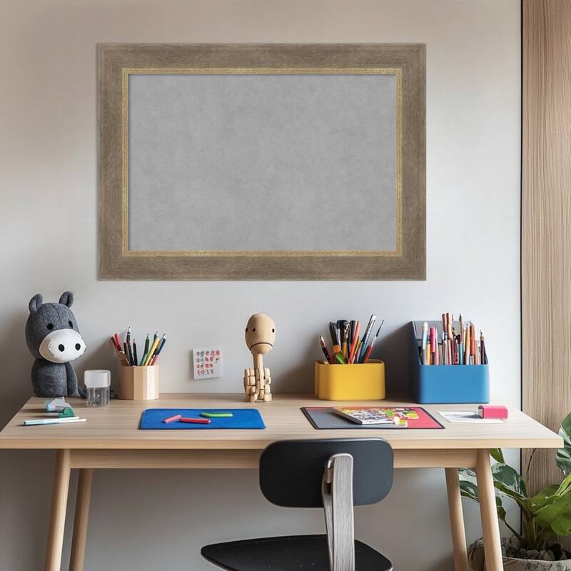 Amanti Art Driftwood Tan Framed Magnetic Board