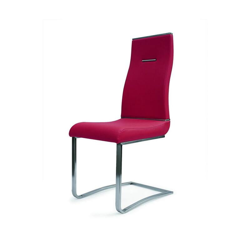 Chrome/Red Faux Leather Upholstered Metal Frame Dining Chair, Set of 2, Sturdy Dining Chair for Dining Rooms - 19