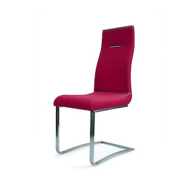 Chrome/Red Faux Leather Upholstered Metal Frame Dining Chair, Set of 2, Sturdy Dining Chair for Dining Rooms - 19
