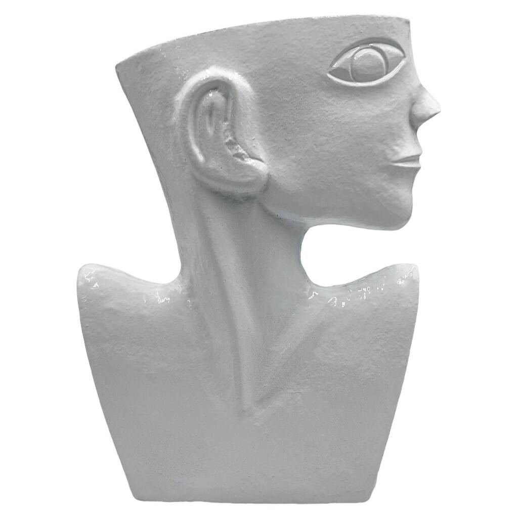 14.5 Inch Tall Decorative Handmade Aluminum Face Flower Vase