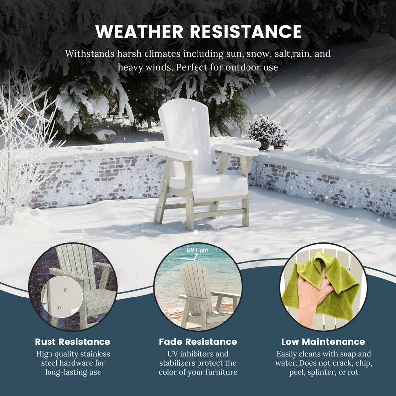 Altura Hdpe All Weather Outdoor Patio Adirondack Dining Chair