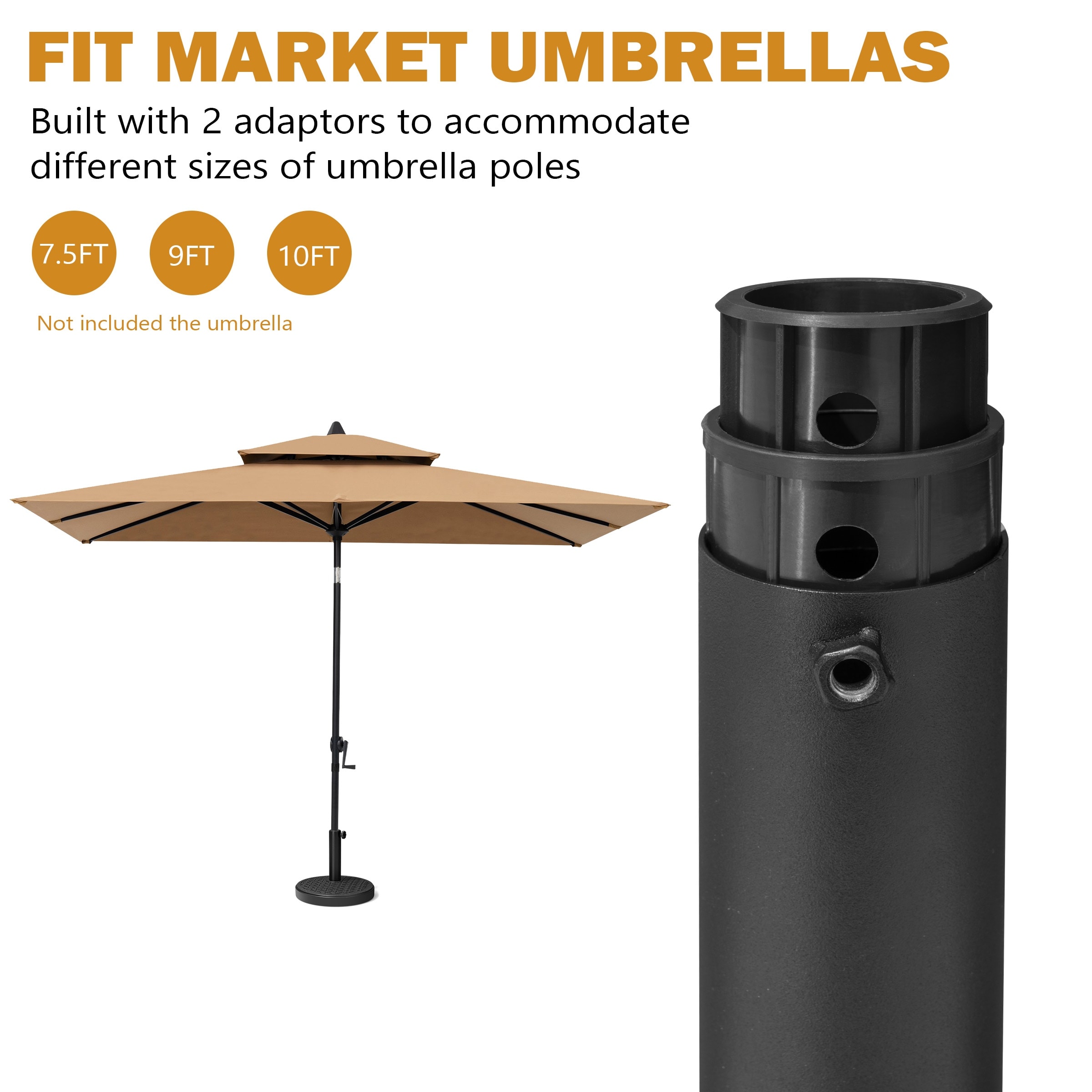 30+ pound patio umbrella base Tangkula 30 lbs Heavy Duty Base, Round Parasol Holder with Adjustable Knob for Φ1.5-Φ1.9 Pole, Resin Umbrella Stand with Decorative Pattern, Easy Setup : Patio, Lawn & Garden Introducing the US Weight Durable Fillable Umbrella Base Heavy Duty 30 lb Patio