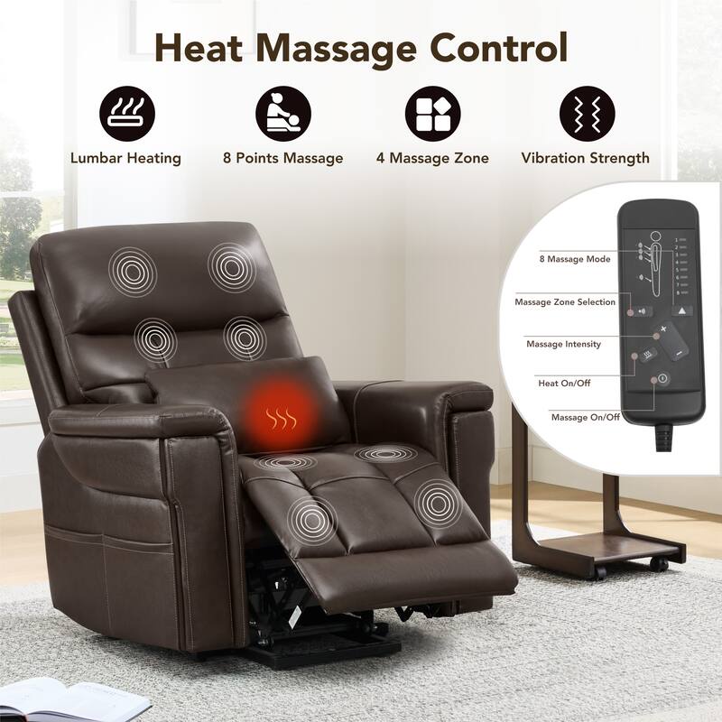 Spruce & Spring Dual Motors Lay Flat Recliner Lift Recliner for Elderly