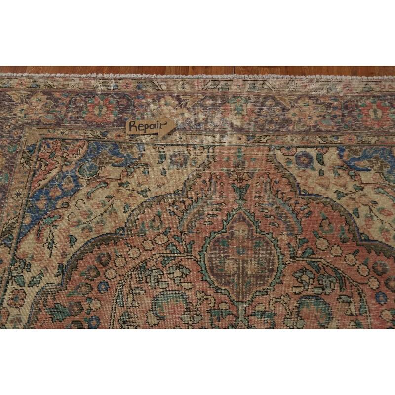 Traditional Tabriz Persian Vintage Rug Hand-Knotted Wool Carpet - 6'6" x 9'8"