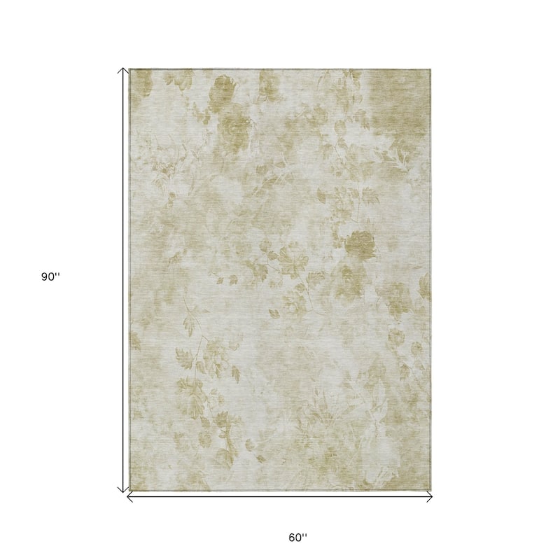 HomeRoots Floral Transitional Rectangle Outdoor Rug
