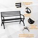 preview thumbnail 4 of 13, Black metal outdoor garden bench-Modern Furniture
