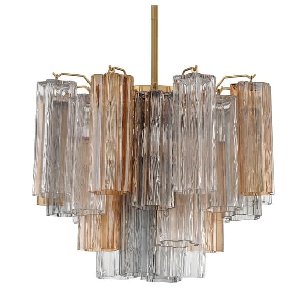 slide 2 of 11, Crystorama Lighting Group ADD-300-AU Addis 4 Light 18" Wide Waterfall Aged Brass