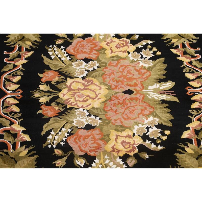 Wool/ Silk Vegetable Dye Aubusson Oriental Area Rug Handmade Carpet - 5'11" x 8'1"