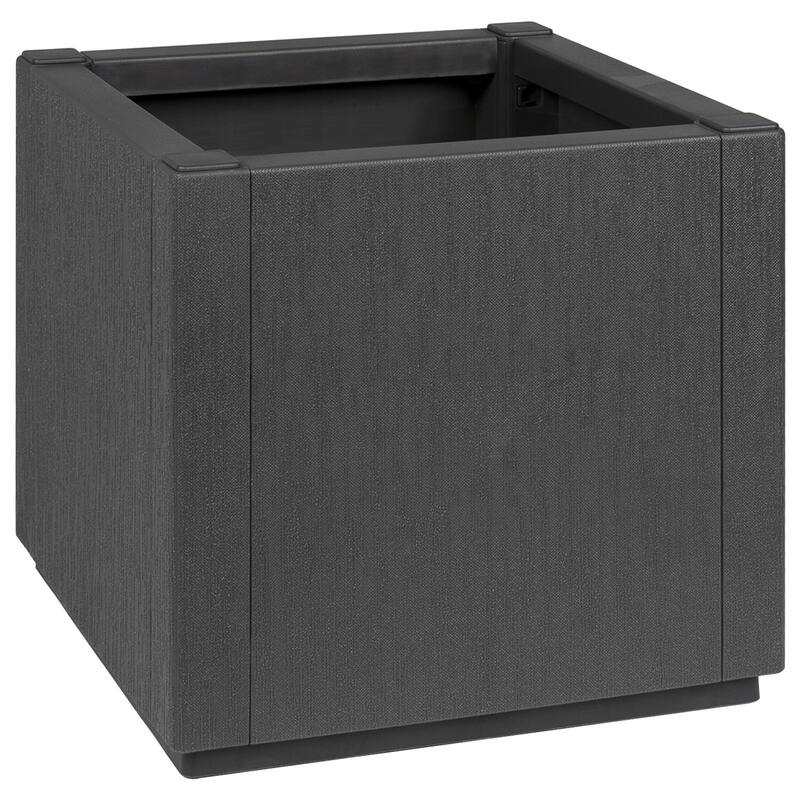 vidaXL Garden Planter Patio Outdoor Flower Pot Herb Planter Pot Flower Box PP - 14.2 x 14.2 x 13.8 in - Grey