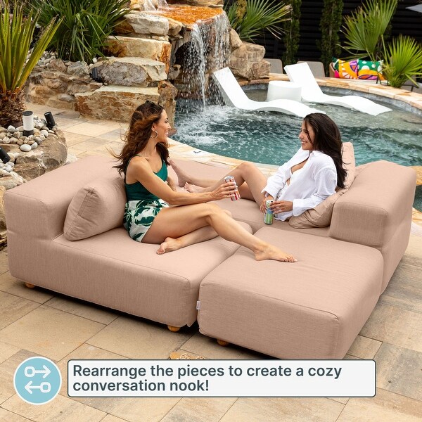 Jaxx Vada Outdoor Sun Lounger Loveseat Luxurious Modular Double