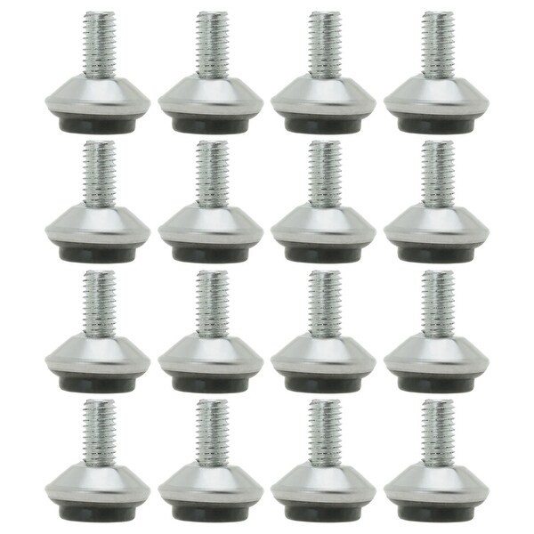 M8 x 15 x 25mm Furniture Glide Leveling Feet Adjustable Leveler Floor Protector for Table Desk Leg 16pcs