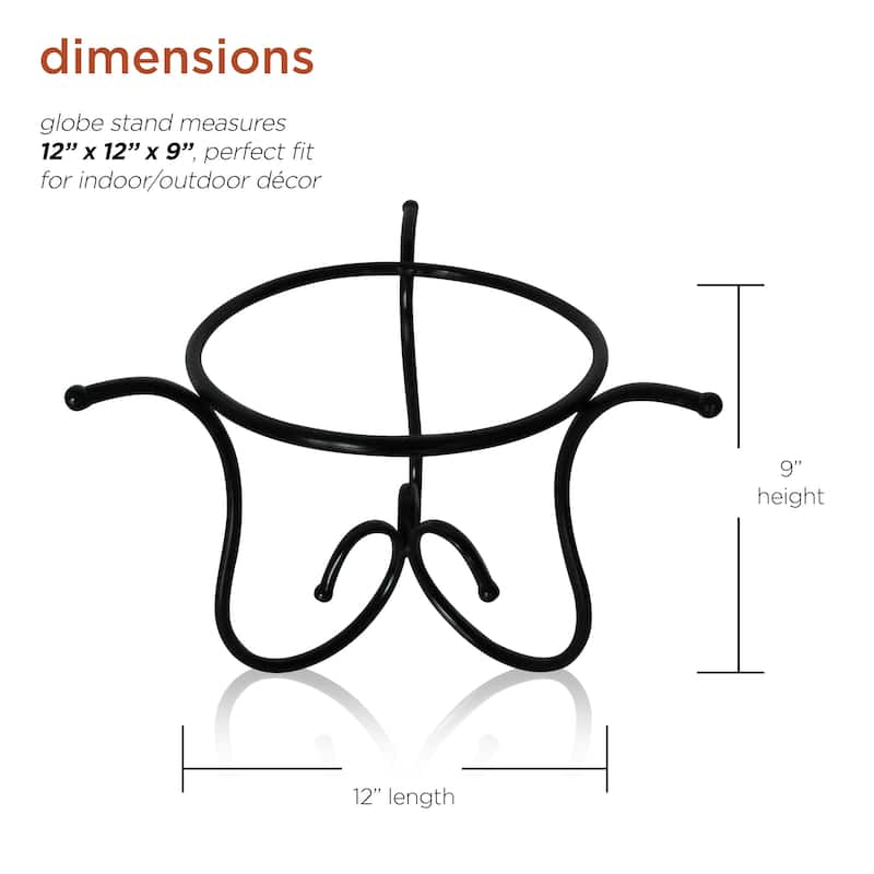 Alpine Corporation 9" Tall Indoor/Outdoor Metal Gazing Globe Display Stand