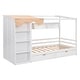 preview thumbnail 14 of 25, Wooden Twin Size Semi-enclosed House Daybed Frame with Built-in wardrobe(with Curtain), Side Compartments, Drawers and Shelves