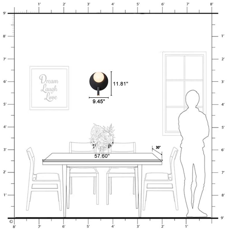 Black Dual-Light Wall Sconce with Textured Moon Glass Globe Modern