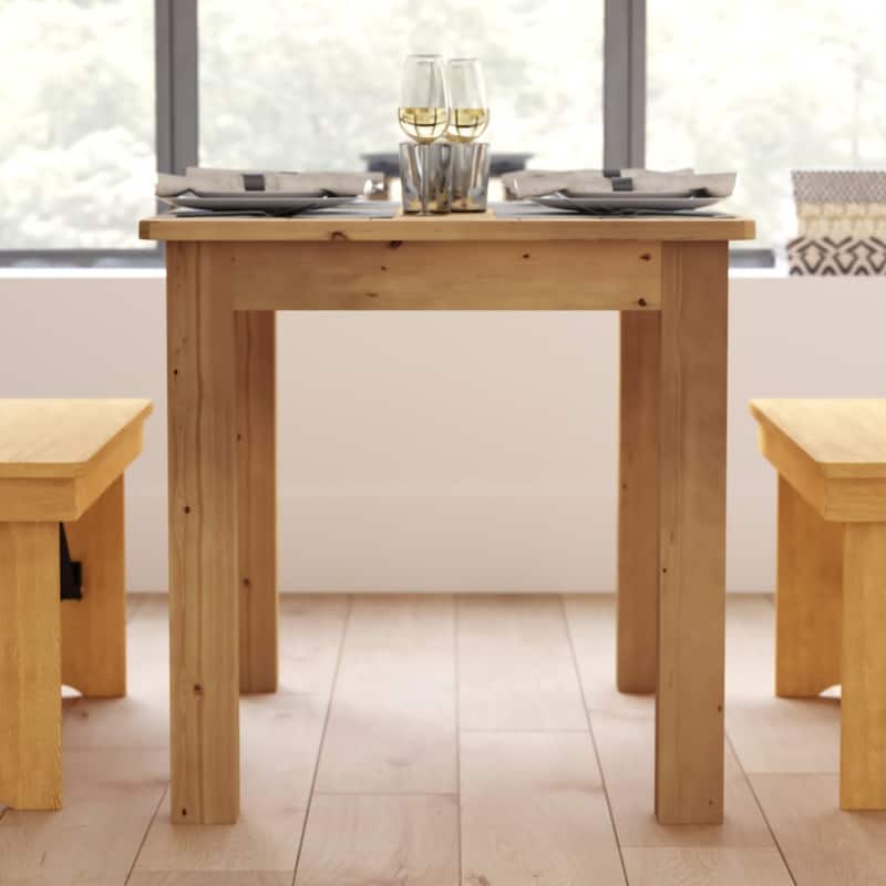 46" x 30" Rectangular Antique Rustic Solid Pine Farm Dining Table