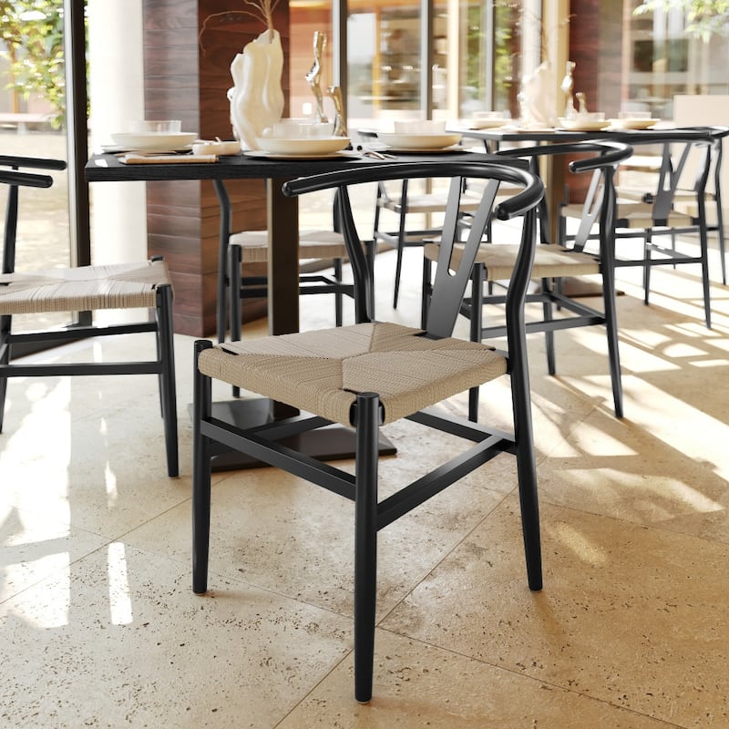Commercial Y-Back Style Wood and Kraft Paper Stack Dining Chair - 22"D x 21.25"W x 29.75"H