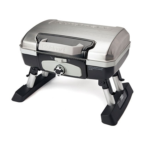 "Cuisinart Petit Gourmet Tabletop Portable Gas Grill Petit Gourmet Portable Tabletop Outdoor LP Gas Grill in Silver/Black"