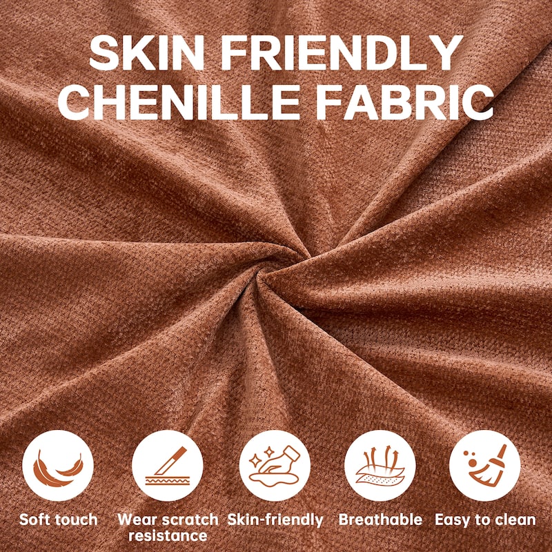 Chenille Folding Loveseat Sofa Convertible into Floor Sleeper Mattress
