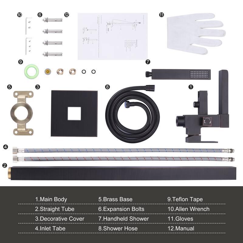 WOWOW Single Handle Freestanding Bathtub Faucet with Handheld Shower