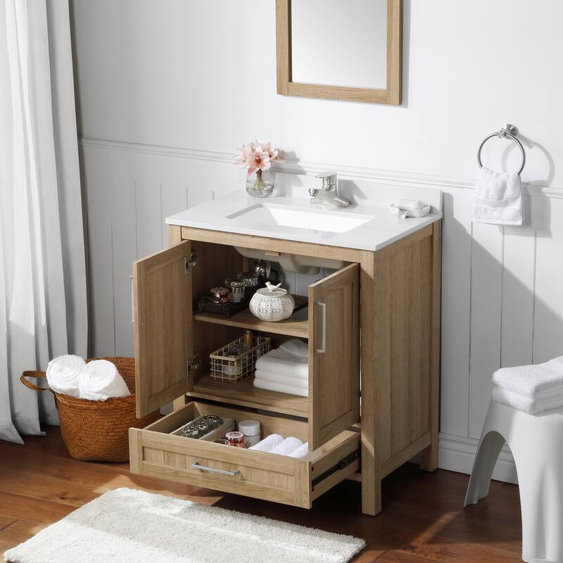 OVE Decors Kansas 30 in. Vanity in White Oak