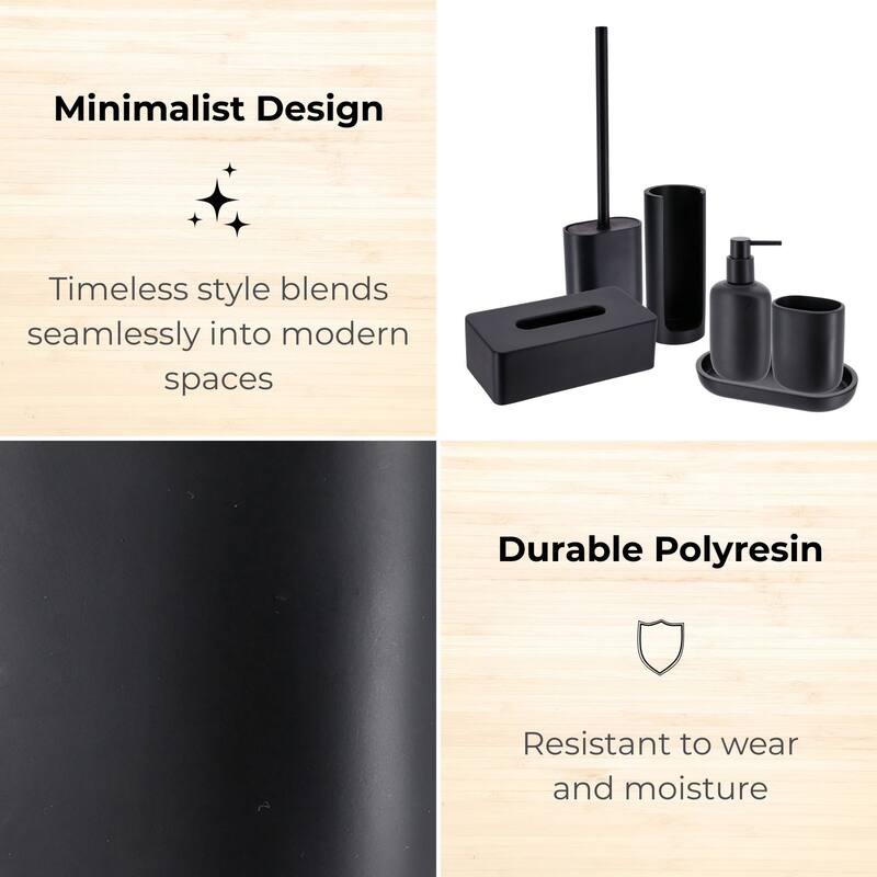6-Piece Minimalist Bathroom Accessory Set