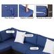 Kinbor Patio Navy Outdoor Wicker Sectional Sofa Conversation Set
