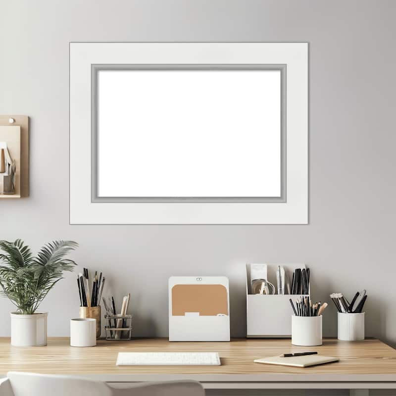 Amanti Art Eva Black Silver Framed Dry Erase Magnetic Board