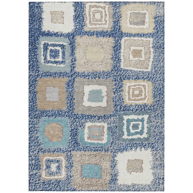 HomeRoots Geometric Transitional Rectangle Outdoor Rug