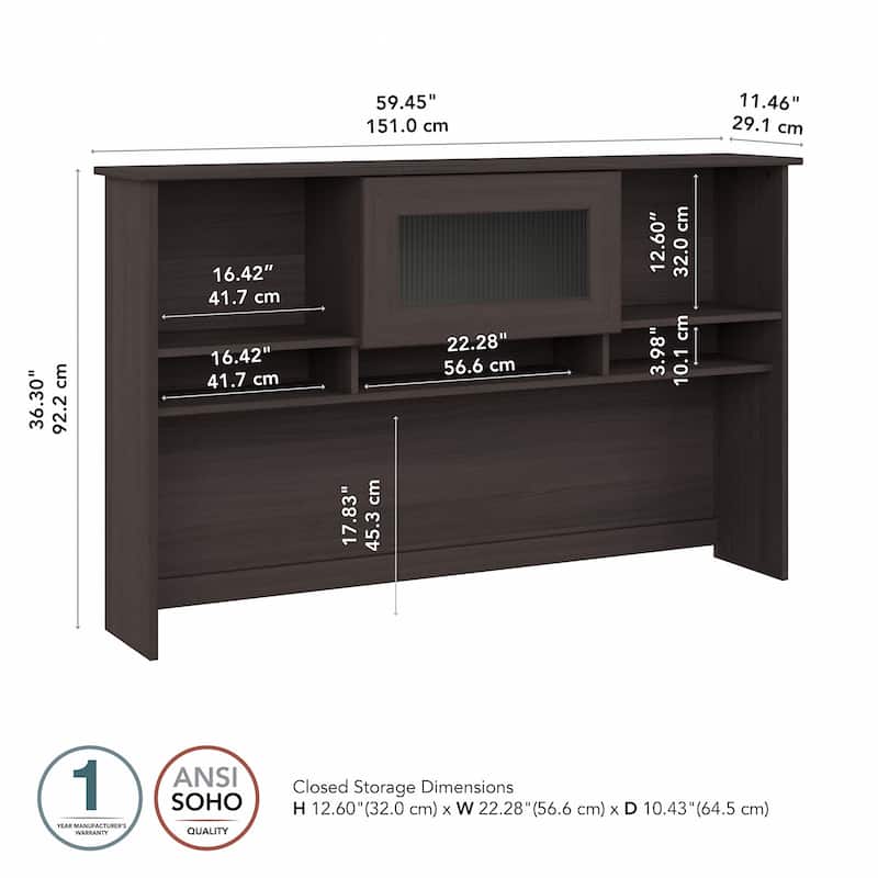 Cabot 60W Hutch by Bush Furniture