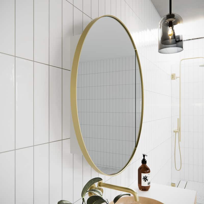 One Door Steel Frame Round Shape Medicine Cabinet